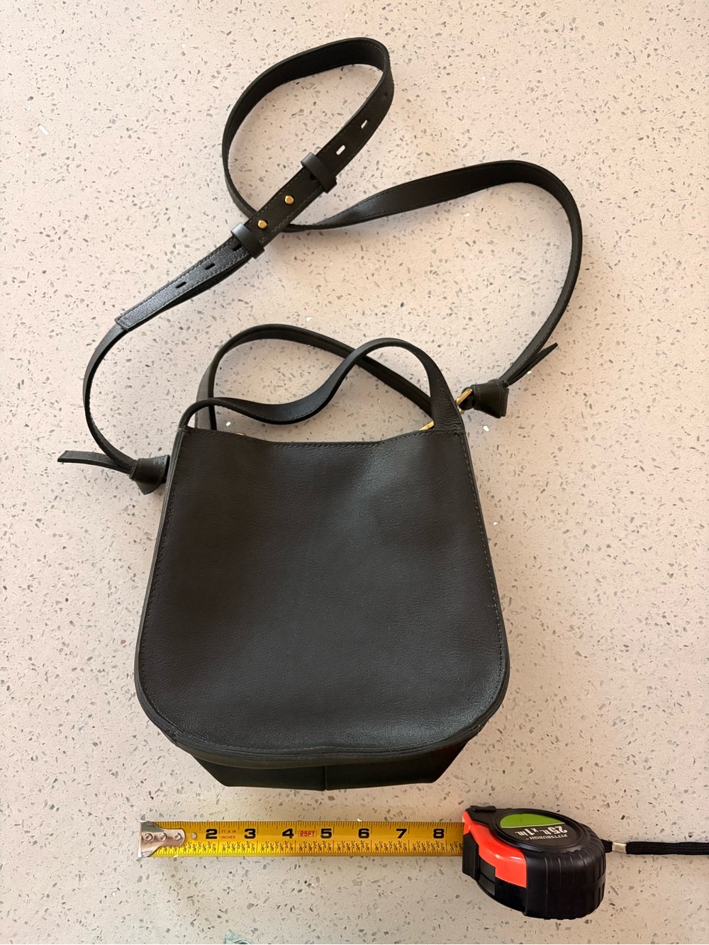 Madewell Green Leather Sydney Crossbody Purse